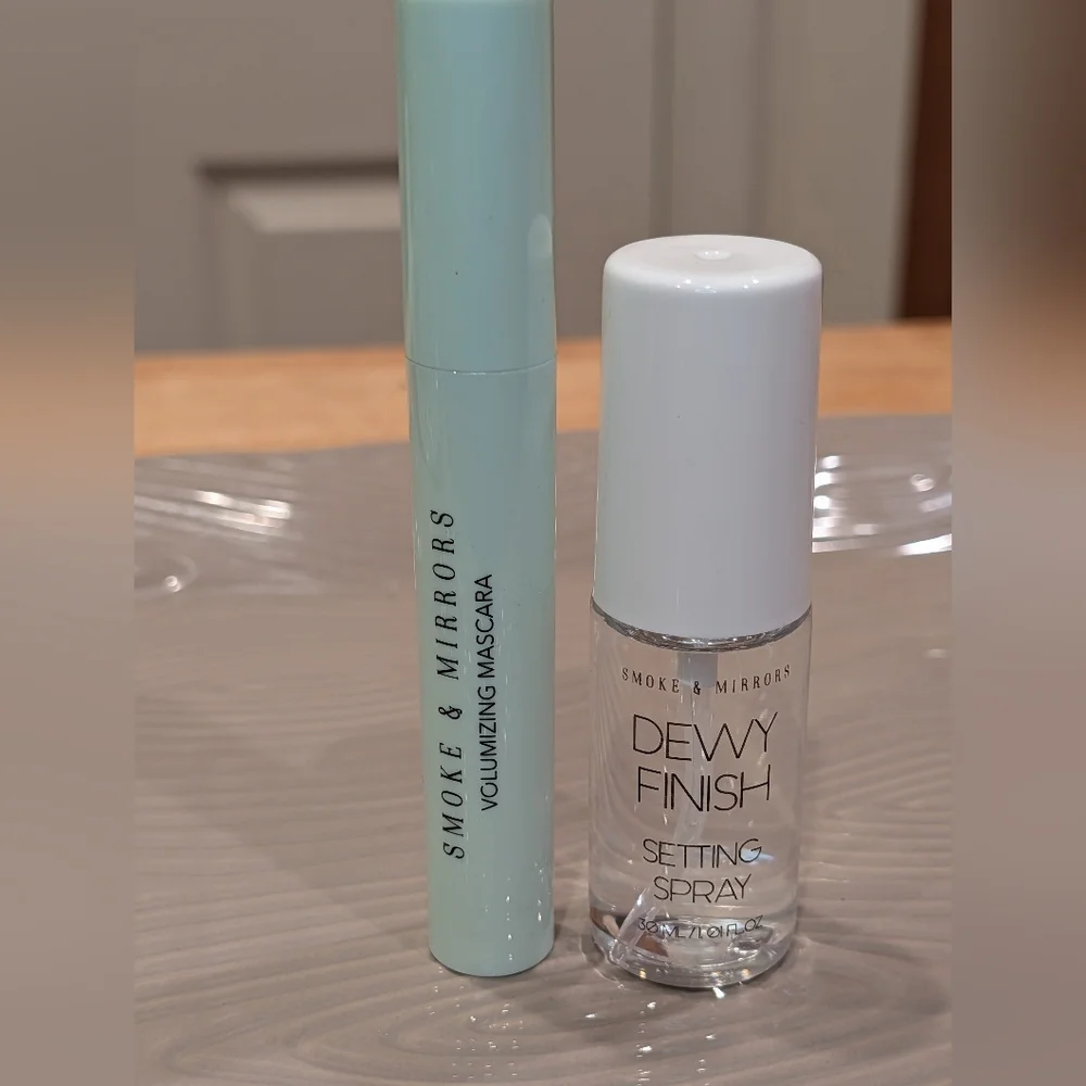 Smoke & Mirrors Dewy Finish Setting Spray & Mascara Duo New